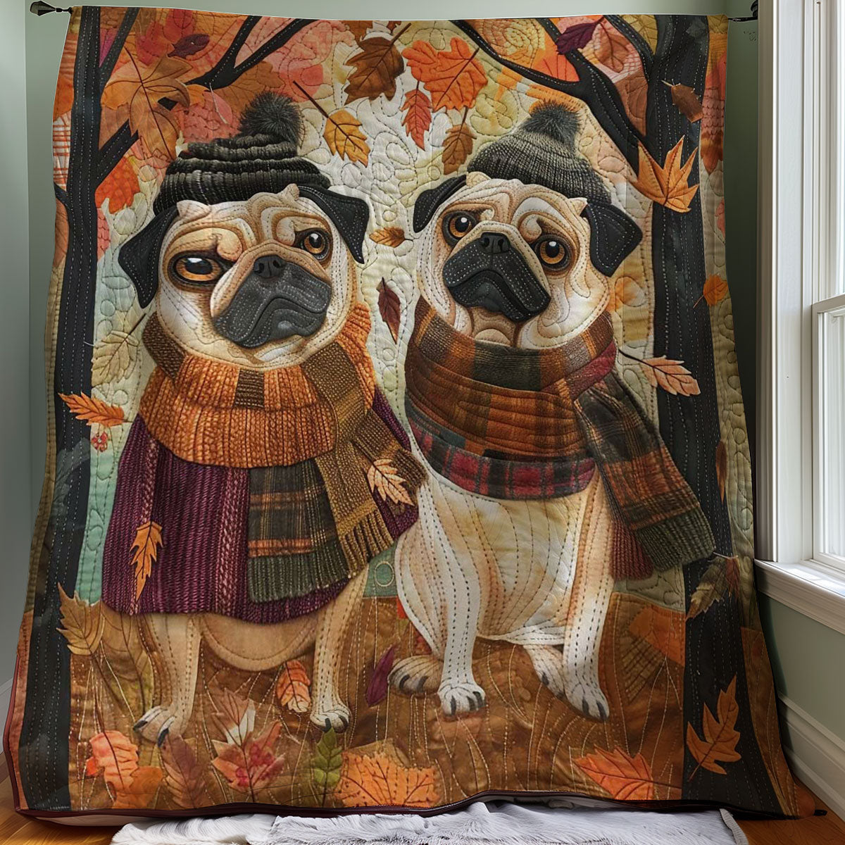 French Bulldogs Autume WP2907017CL Quilt