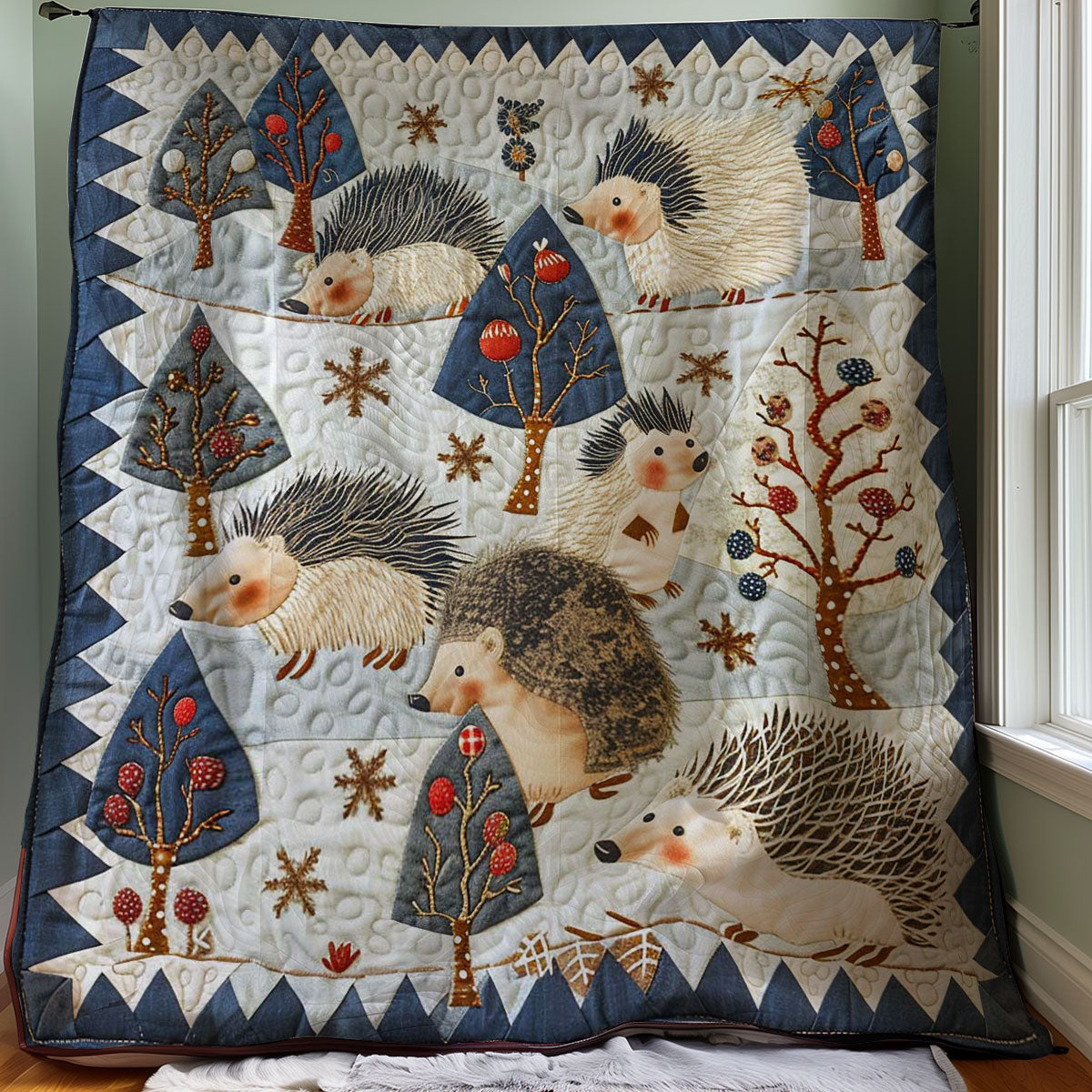 Hedgehogs Christmas Tree WP2907004CL Quilt