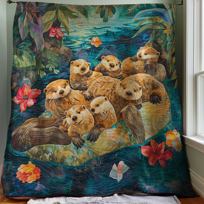 Otter Family Healing WP2907015CL Quilt