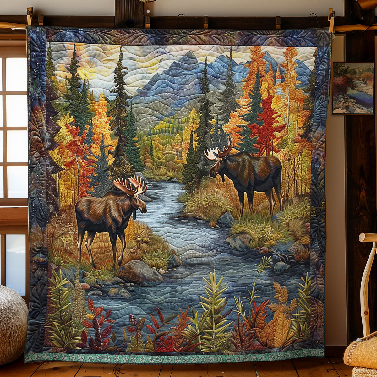 Alces alces By The Riverbank WN1709001CL Quilt