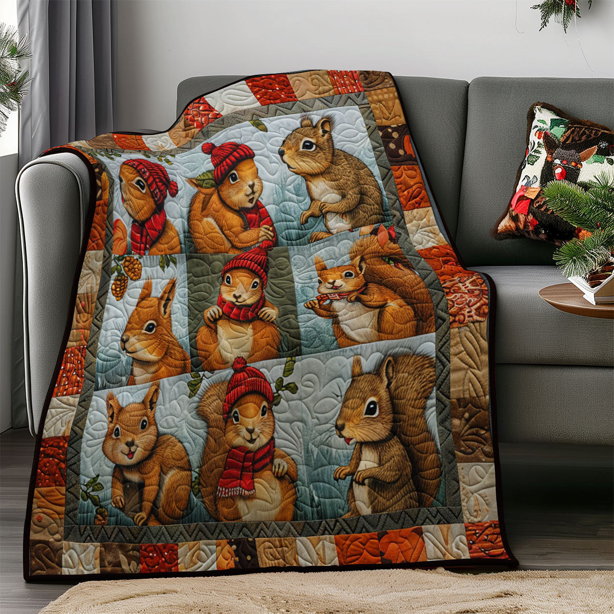 Autumn Squirrel SR2108010CL Quilt