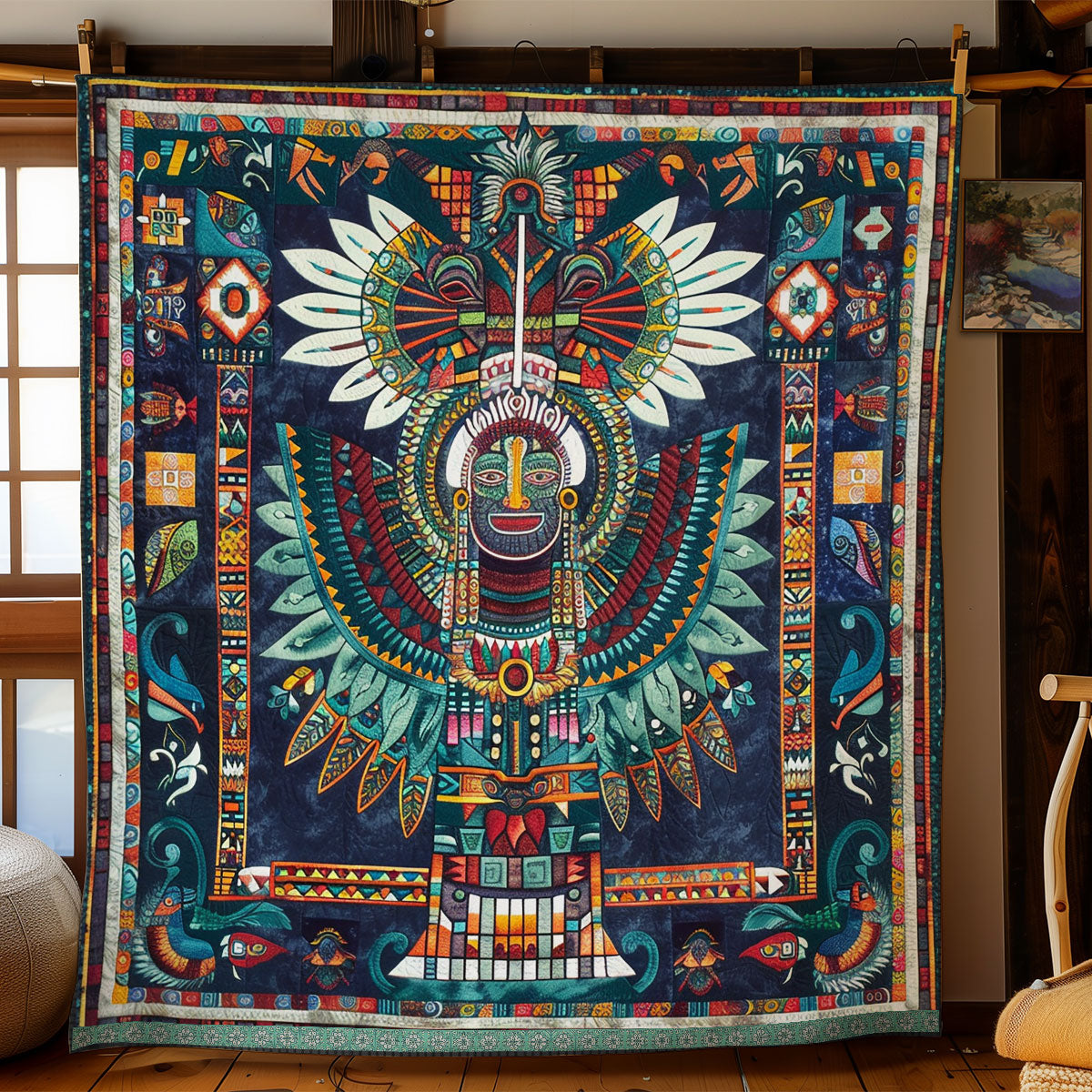 Aztec Mystic Feathered Deity WN1709060CL Quilt