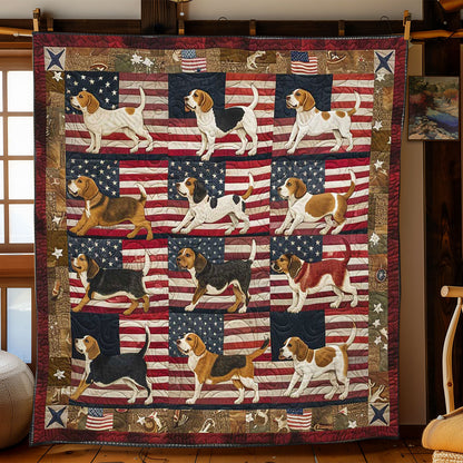 Beagle's Flag Waving Fun WN2608079CL Quilt