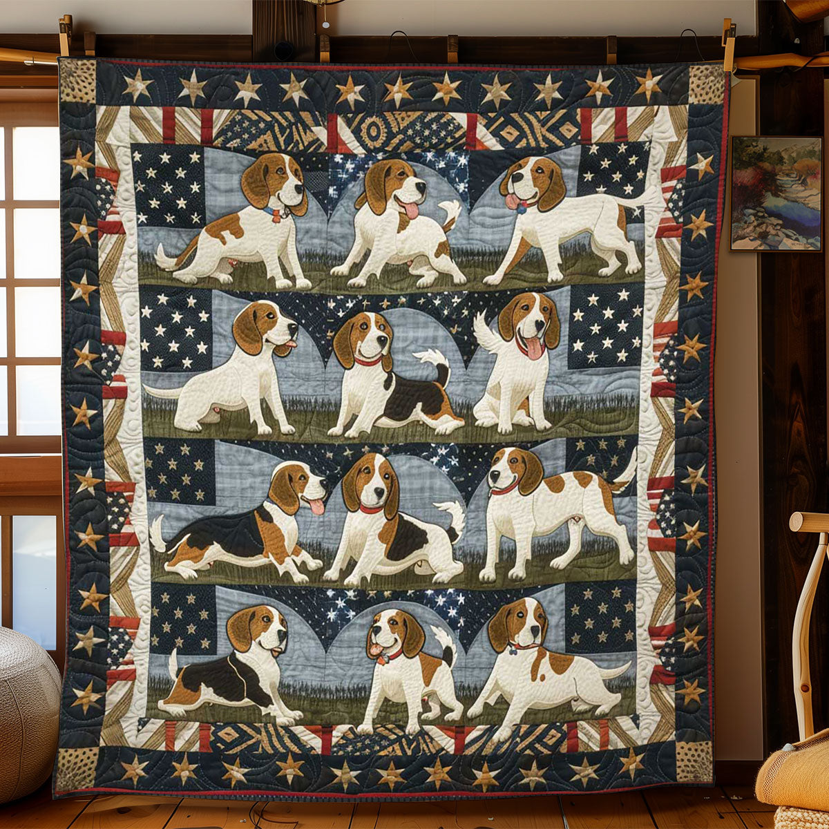 Beagle's Liberty Land WN2608081CL Quilt