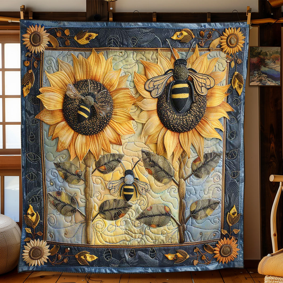 Bee Pollination Paradise WN2108112CL Quilt