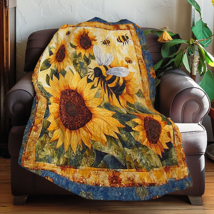 Bees And Sunflowers WN0208004CL Quilt