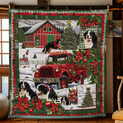Bernese Mountain Festive Truck WN3008010CL Quilt