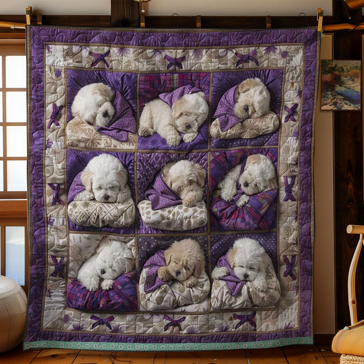 Bichon Frise Furry Comforter WN1209010CL Quilt