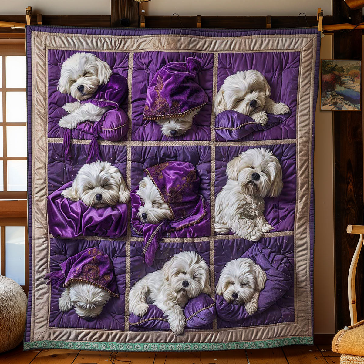 Bichon Frise Nap Nest WN1209009CL Quilt