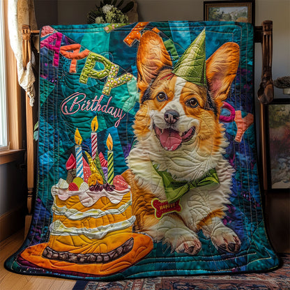 Birthday Corgi WM2408005CL Quilt