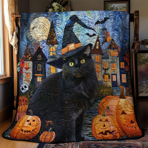 Black Cat In Halloween Night WM2608012CL Quilt