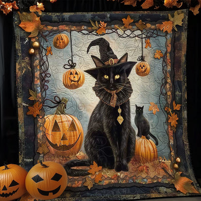 Black Cat's Haunted Pumpkin WN1908101CL Quilt