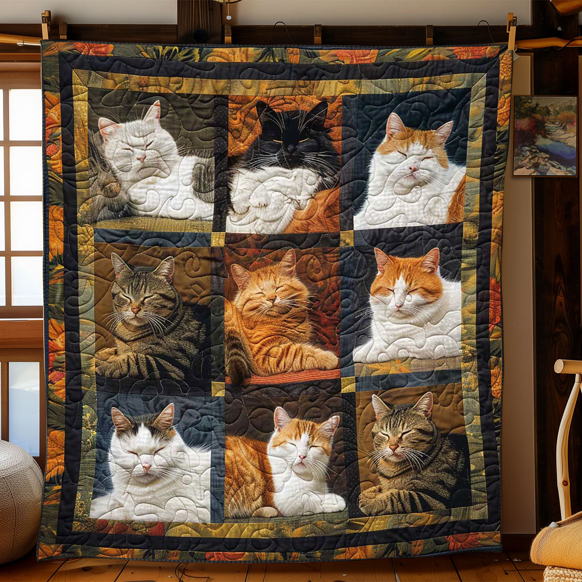 Blissful Naps Cats WN1508041CL Quilt