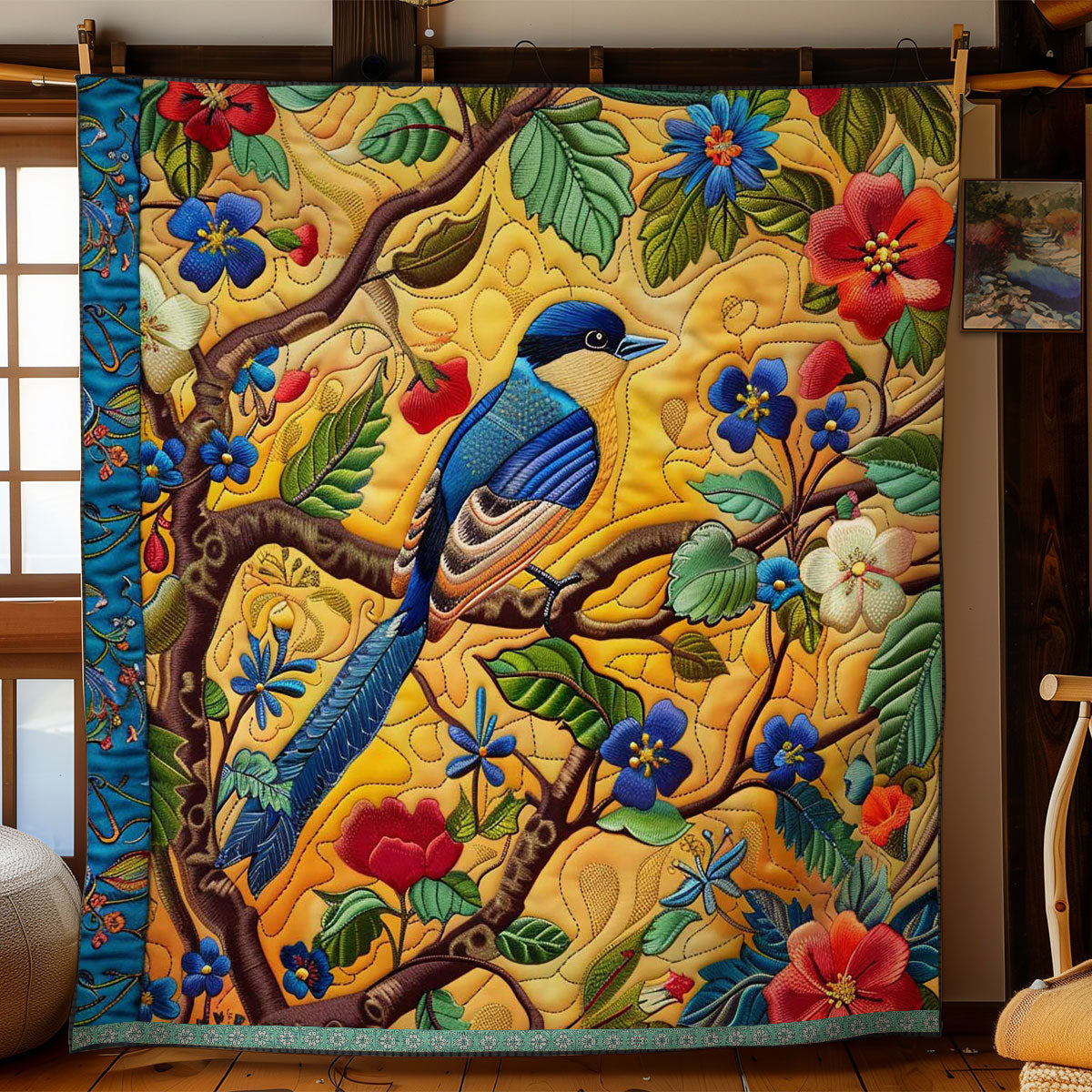 Blooming Bluebird WN0509039CL Quilt