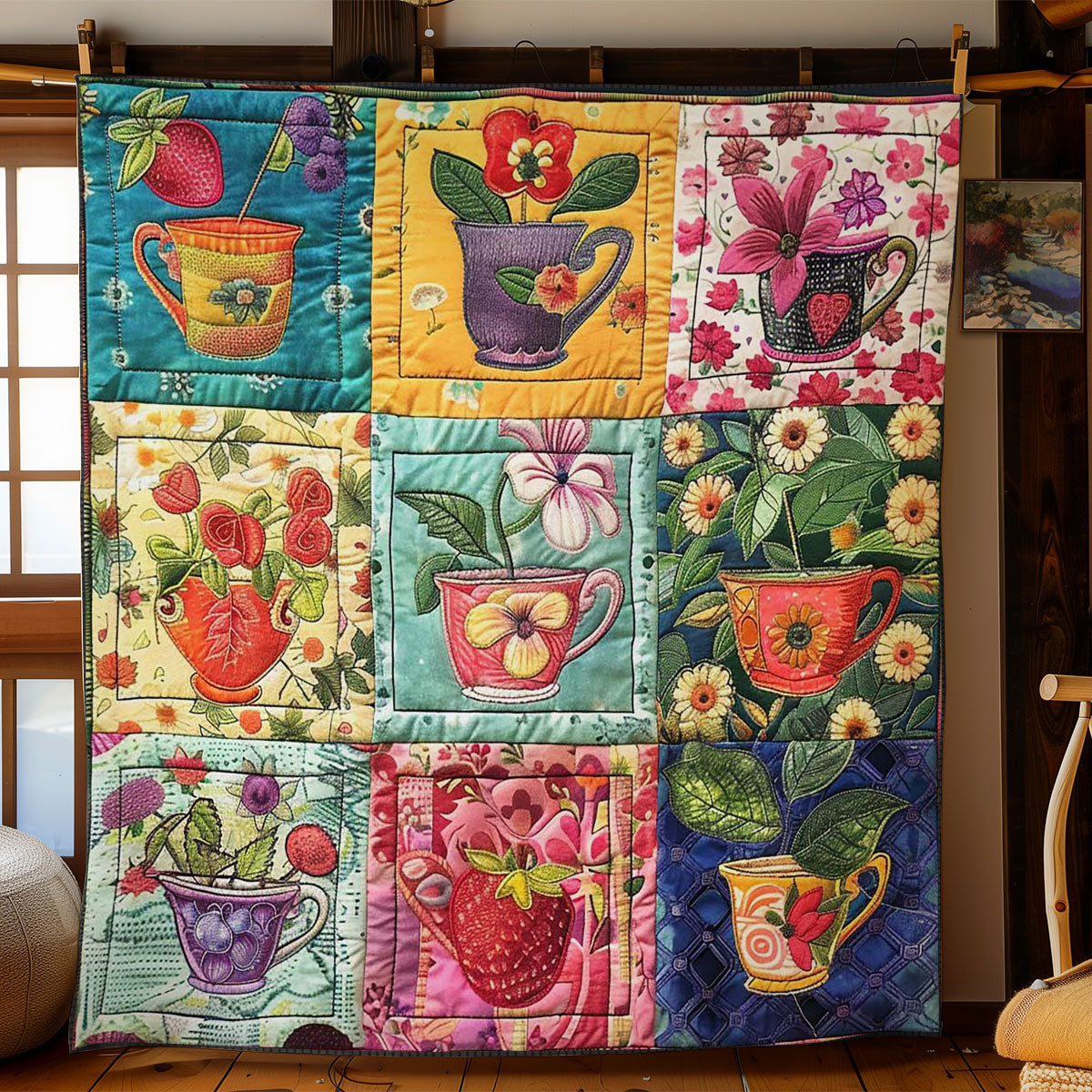 Blooming Teacup WN2708011CL Quilt