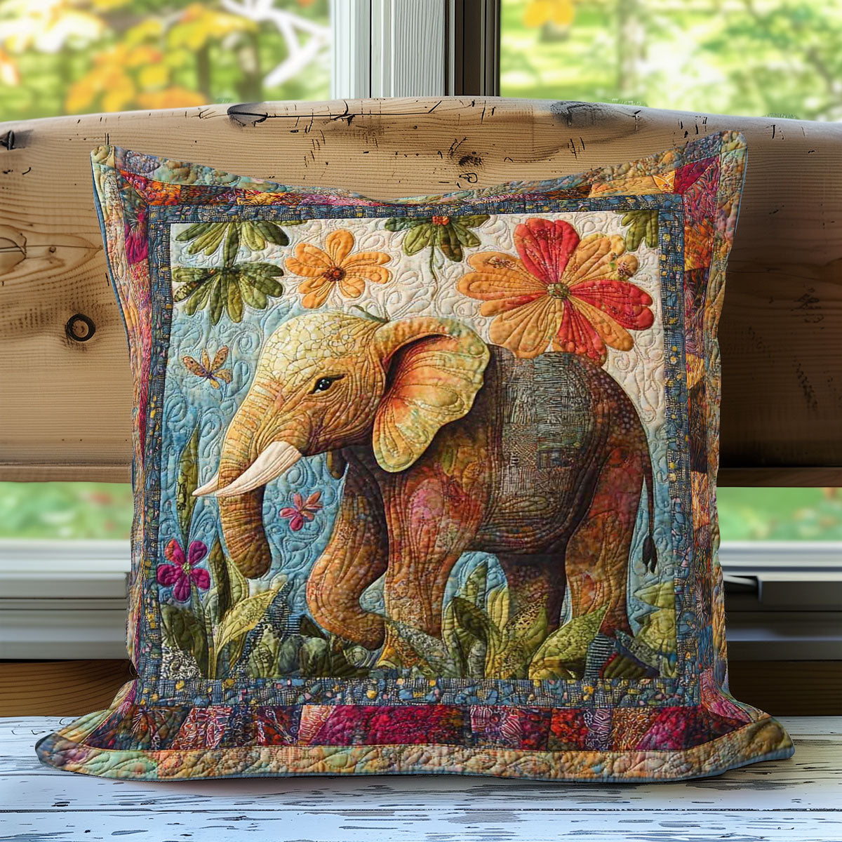 Blossom and Elephant WN 0108003CL Quilt Pillow Case