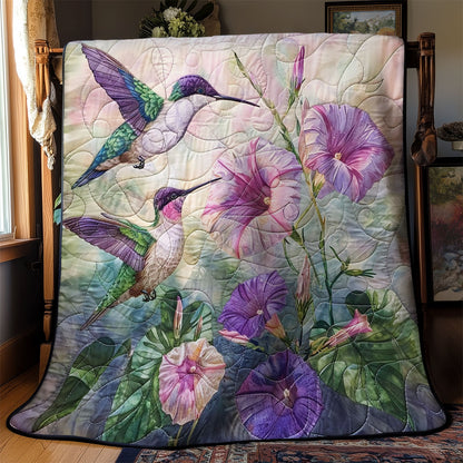 Blur Purple Morning Hummingbirds WM2008008CL Quilt