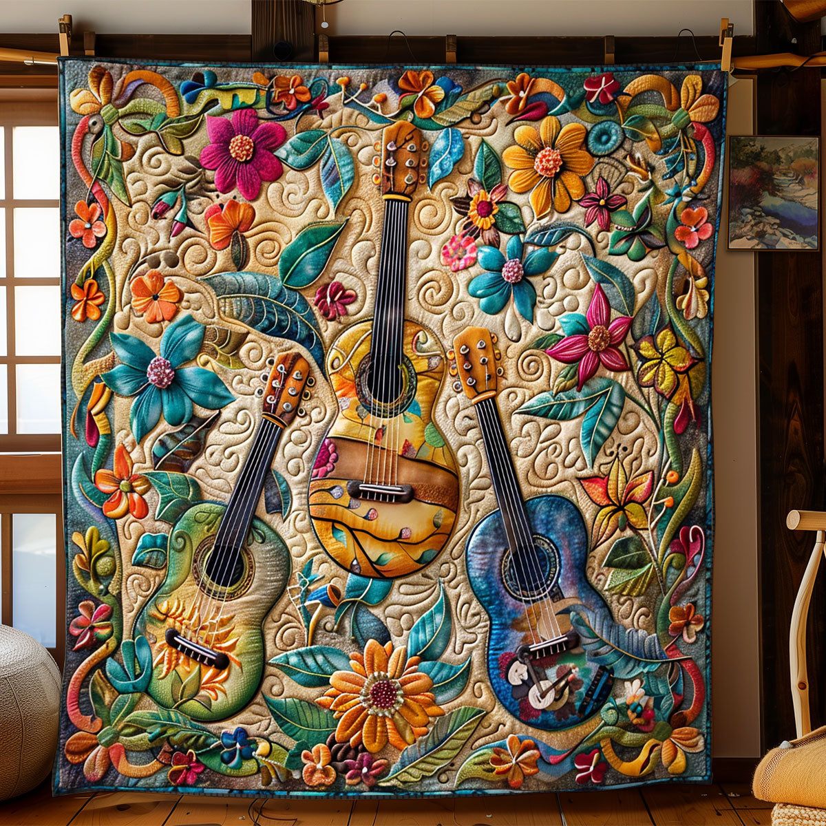 Boho Flower Strumming WN2208142CL Quilt