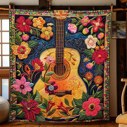 Boho Guitar Garden WN2208123CL Quilt