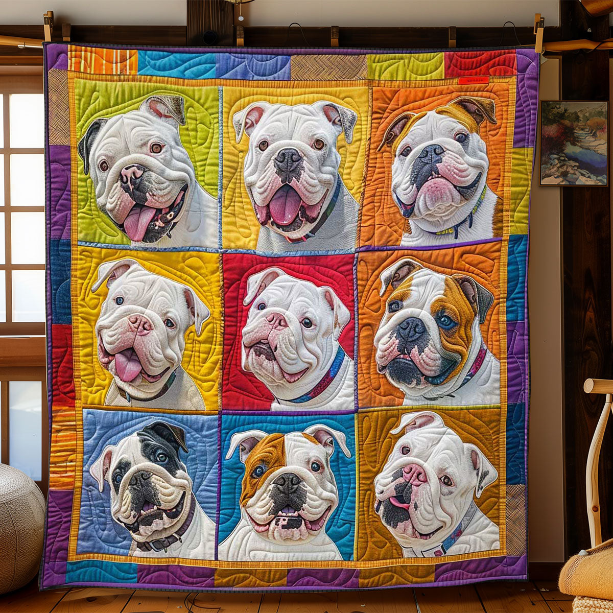 Bulldogs Funny WN1408034CL Quilt