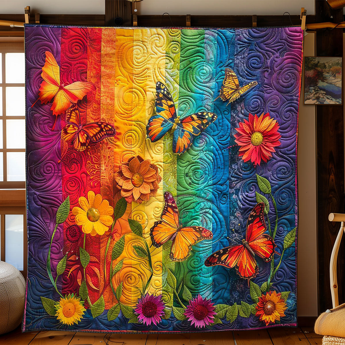 Butterfly Floral Retreat WN2608074CL Quilt