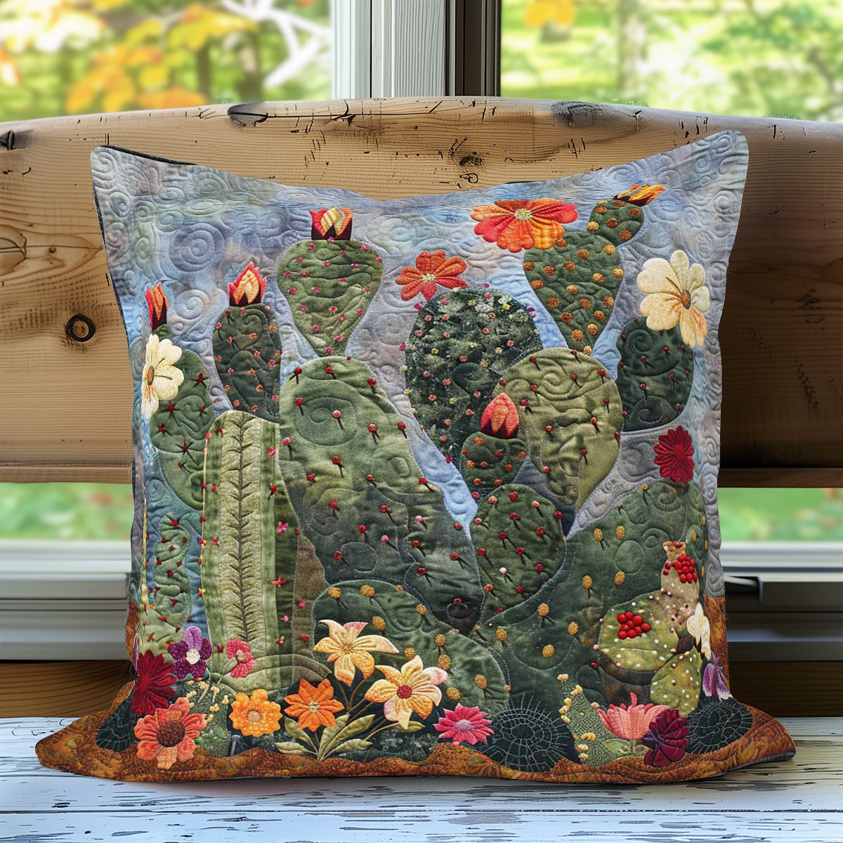 Cactus And Flowers WN2607038CL Quilt Pillow Case