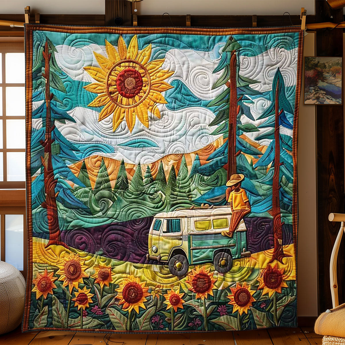 Camper’s Sunflower Retreat WN1008035CL Quilt