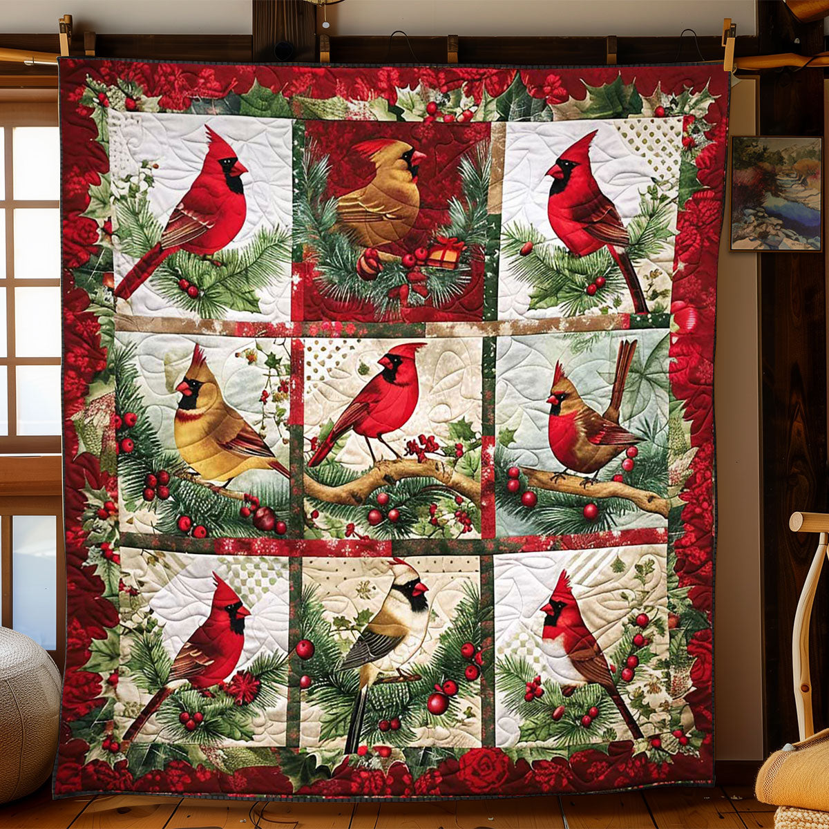 Cardinal Snowfall WN1008086CL Quilt