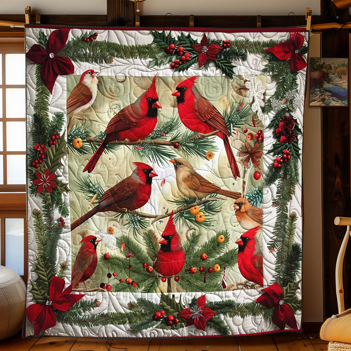 Cardinal Winter Wonderland Throw WN1008078CL Quilt