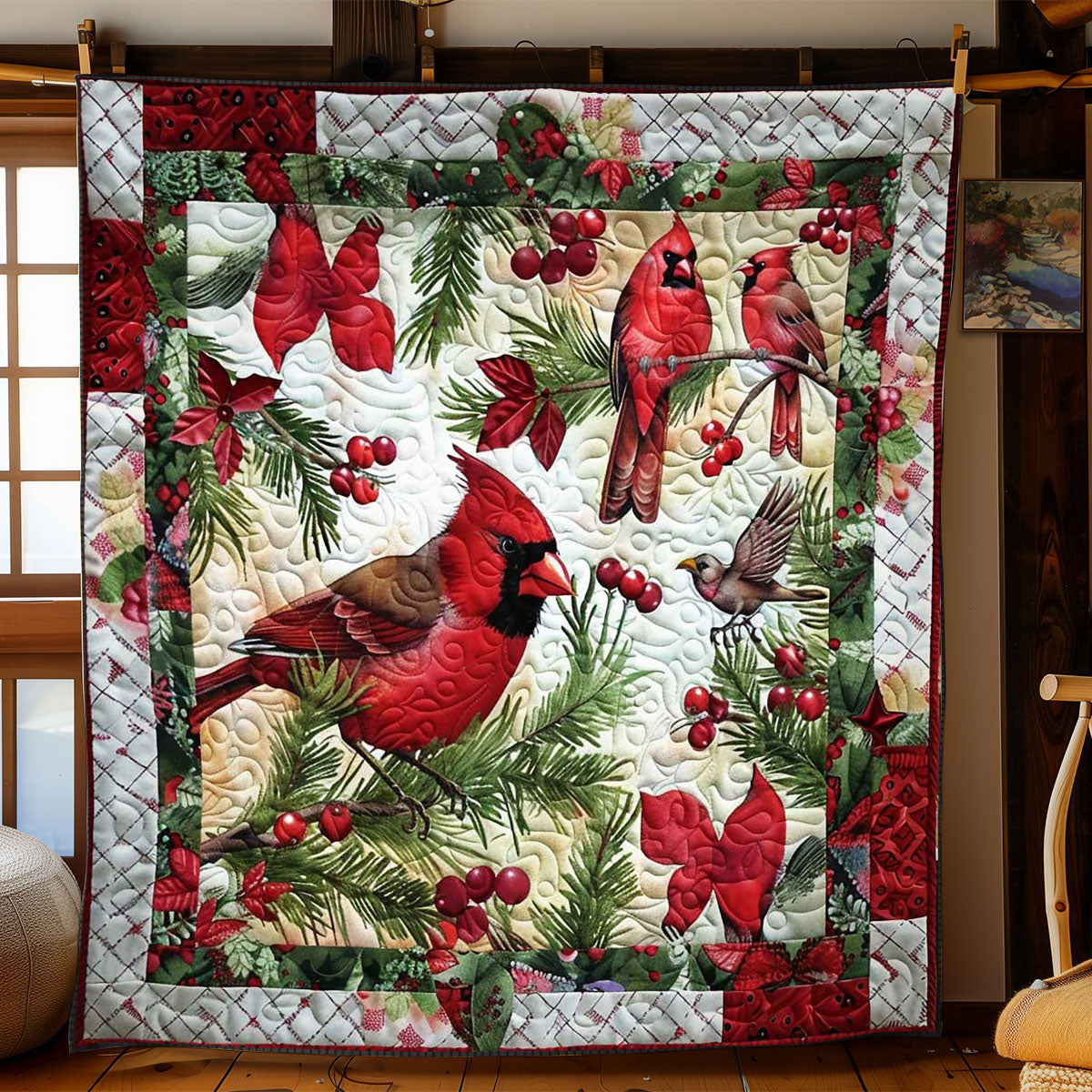 Cardinal's Christmas Joy WN1008076CL Quilt