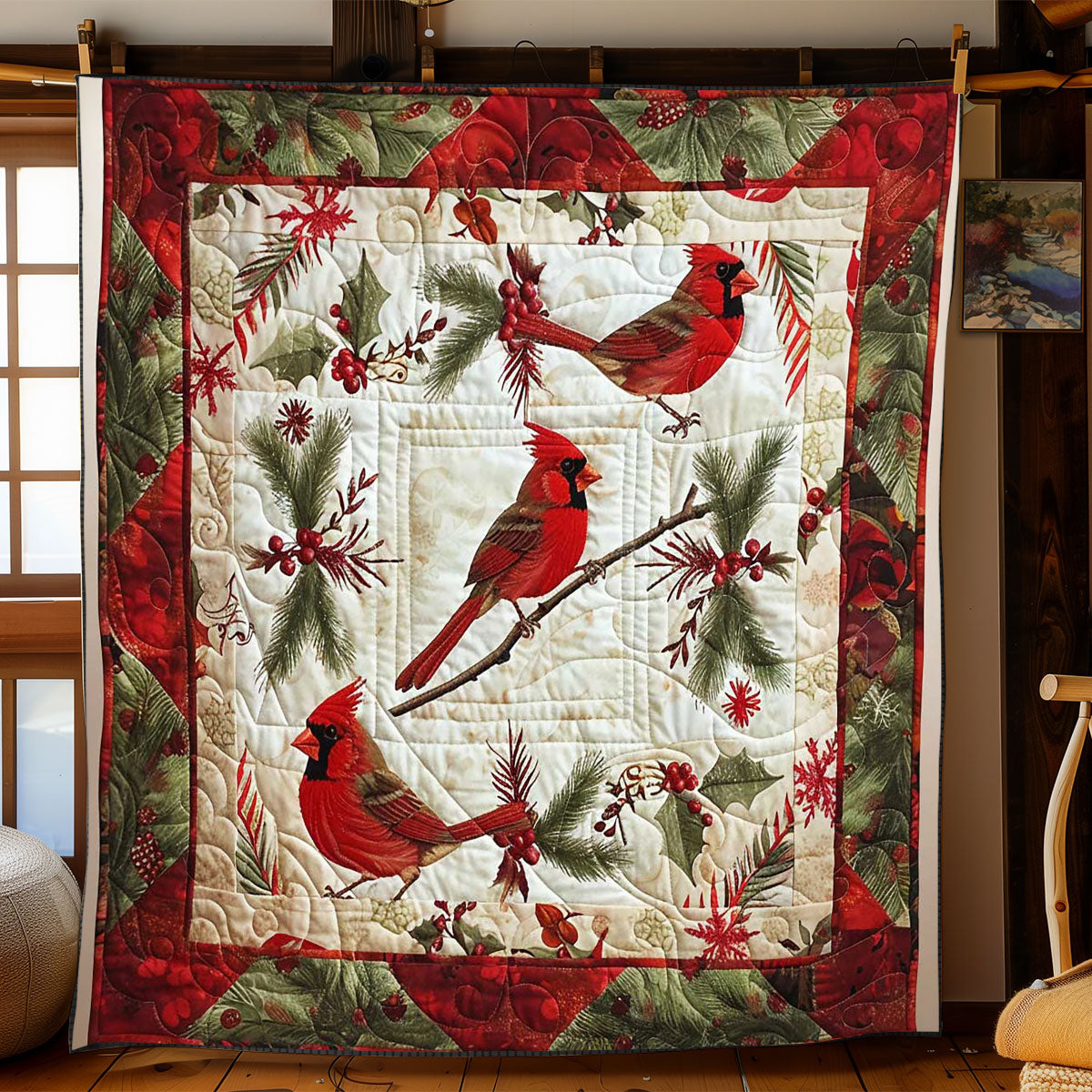 Cardinal's Christmas Song WN1608015CL Quilt
