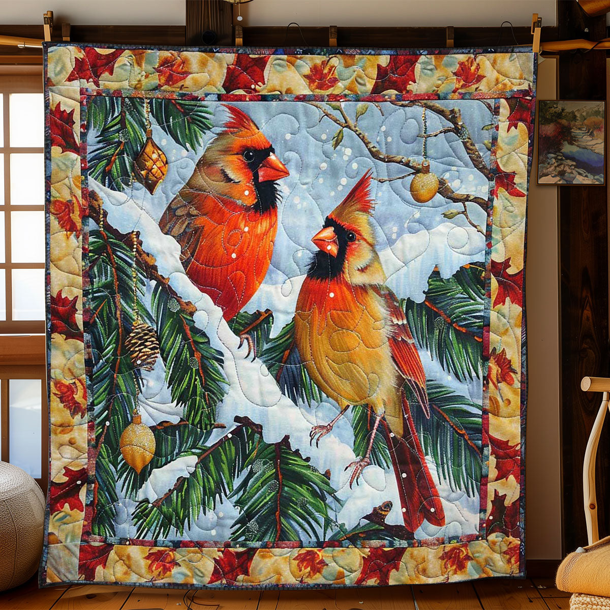 Cardinal's Frosty Romance WN2608065CL Quilt