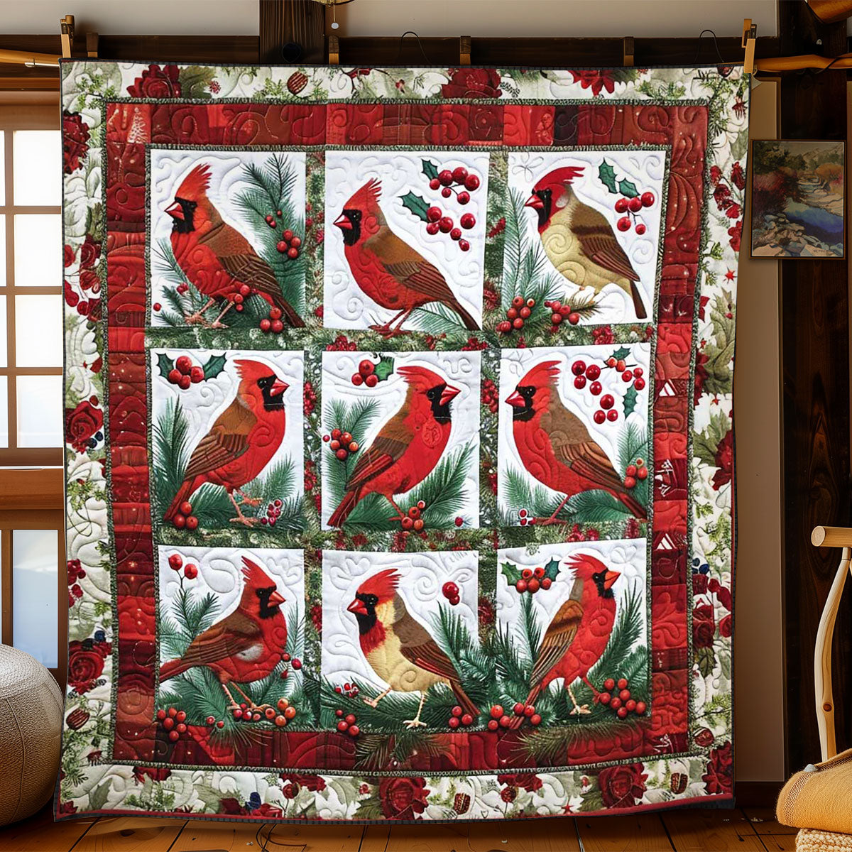 Cardinal’s Holiday Embrace WN1008082CL Quilt