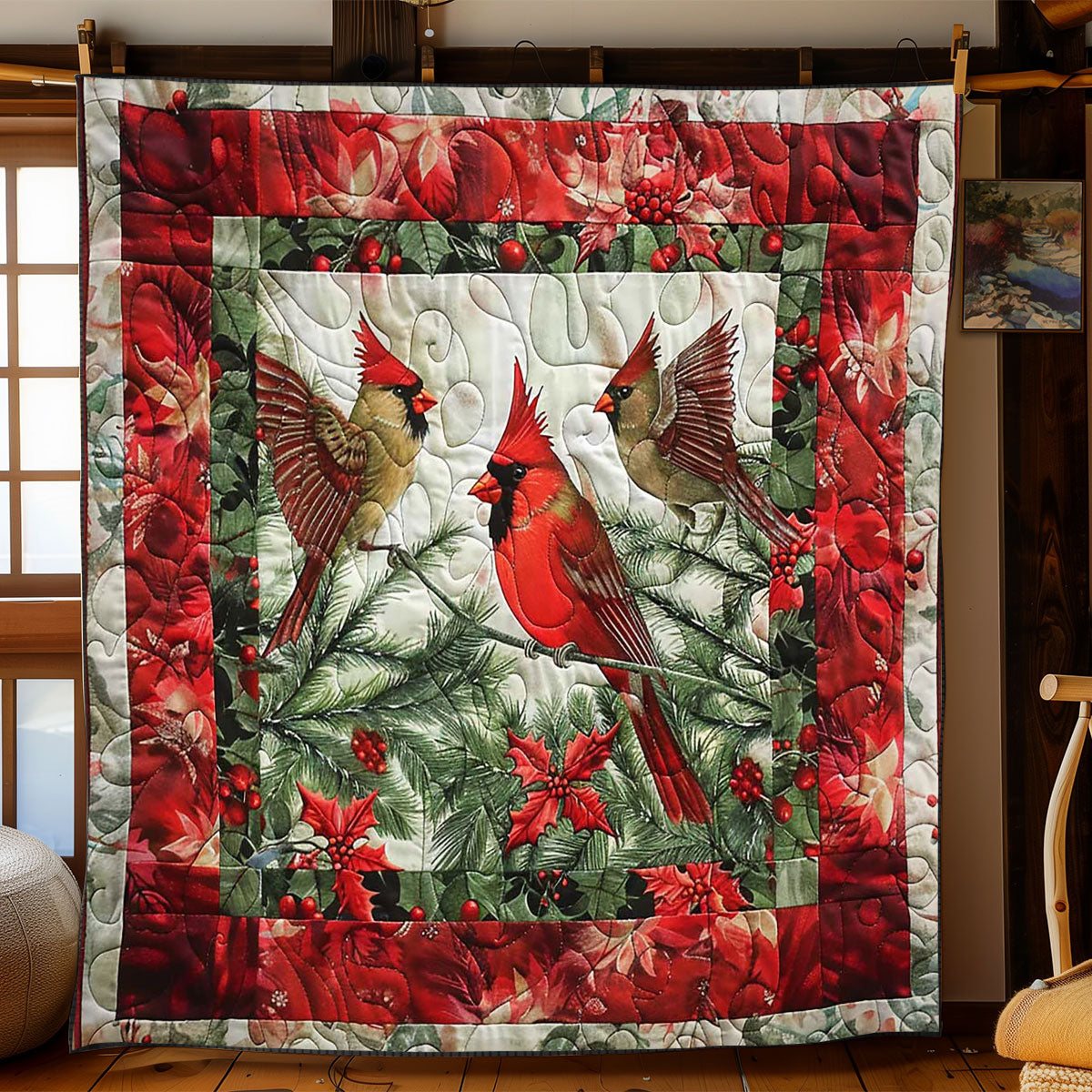 Cardinal's Snowy Perch WN1608014CL Quilt