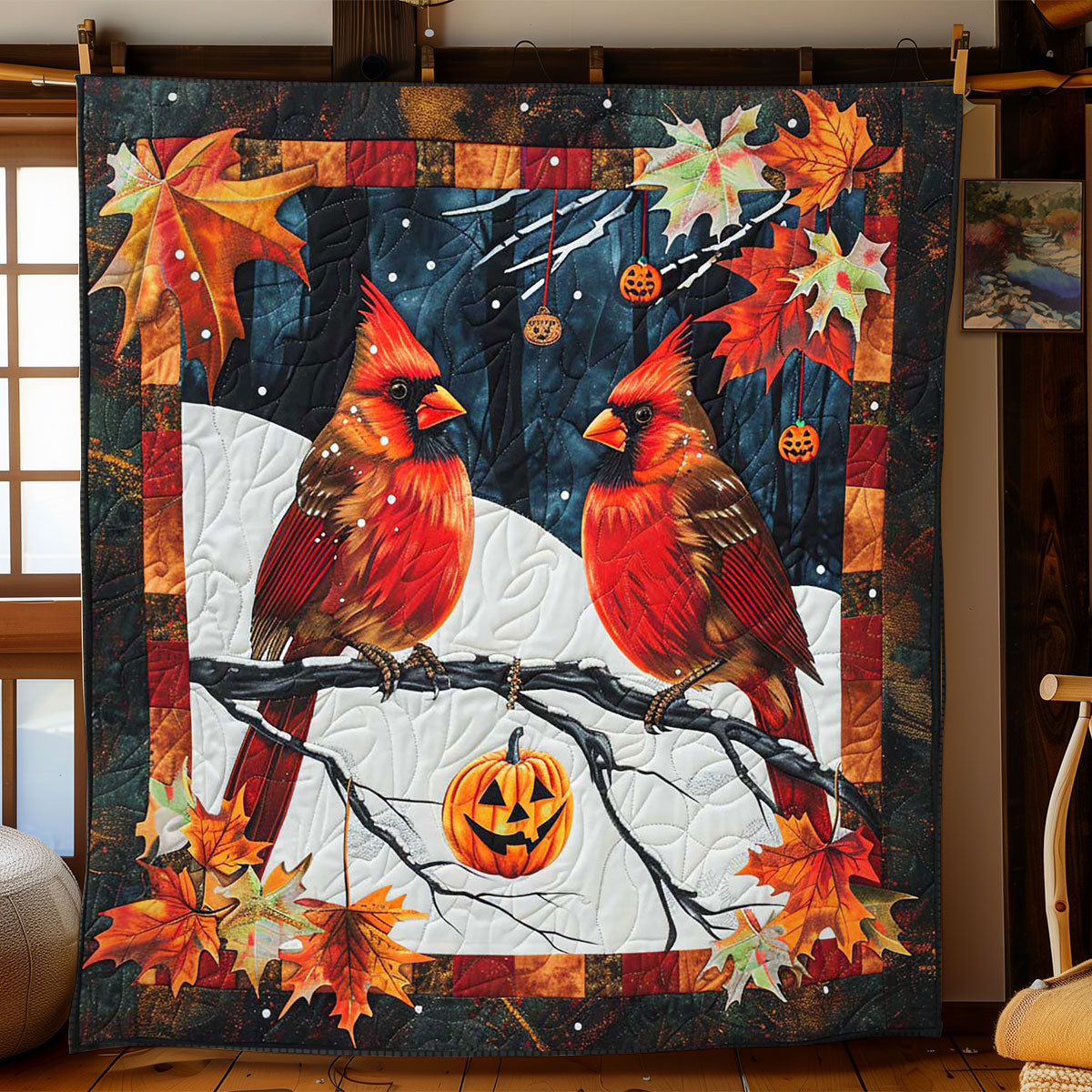 Cardinal's Winter Charm WN2608097CL Quilt