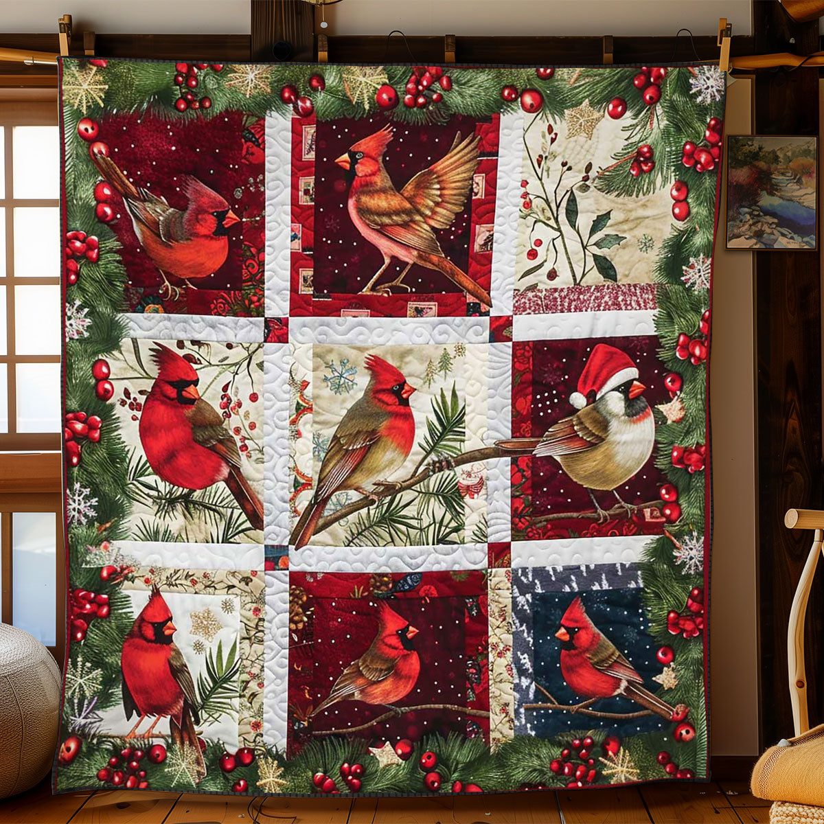 Cardinal’s Winter Cheer WN1008087CL Quilt