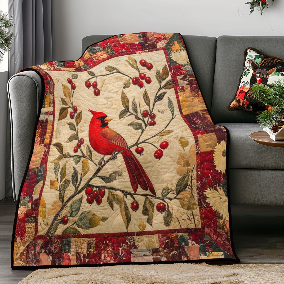 Cardinals And Berries WM0208004CL Quilt