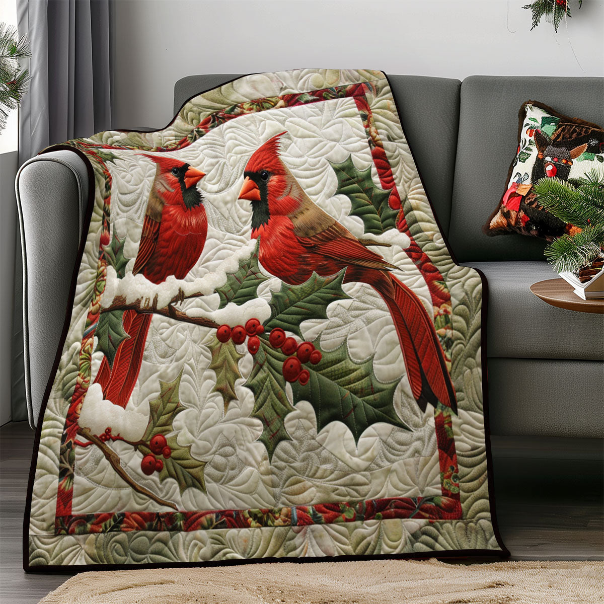 Cardinals With Floral SR2308008CL Quilt