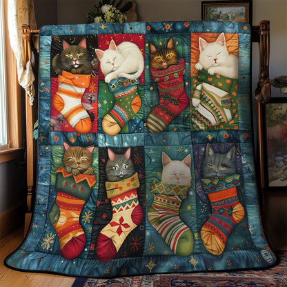 Cartoon Cats On Socks WM1908012CL Quilt