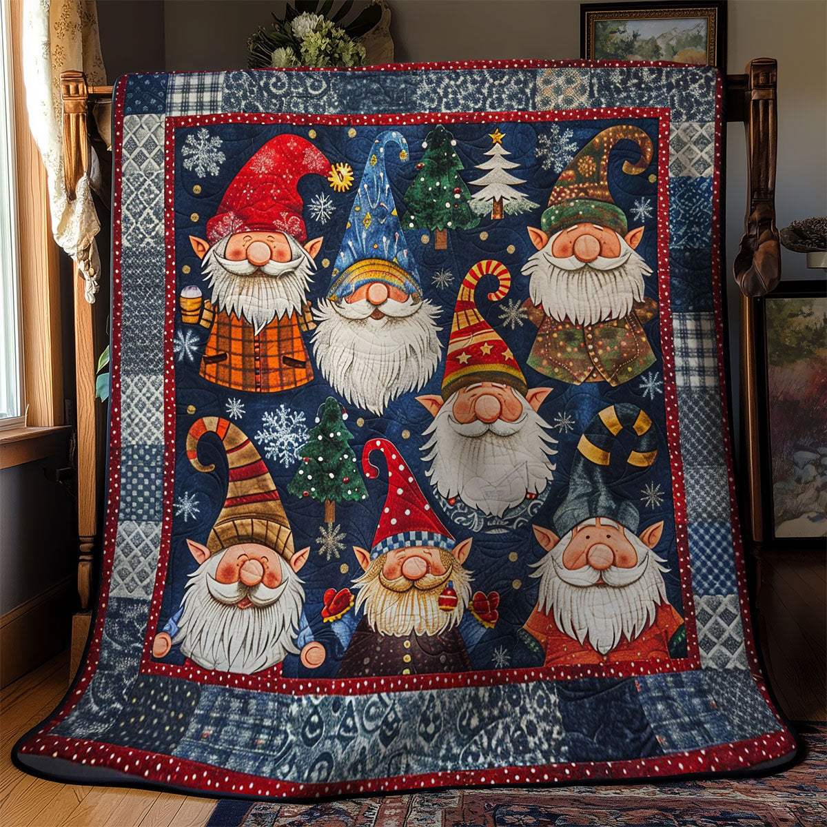 Cartoon Gnomes Christmas WM1608001CL Quilt