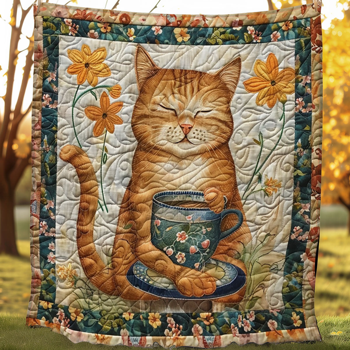 Cat And Cup SR1508018CL Quilt