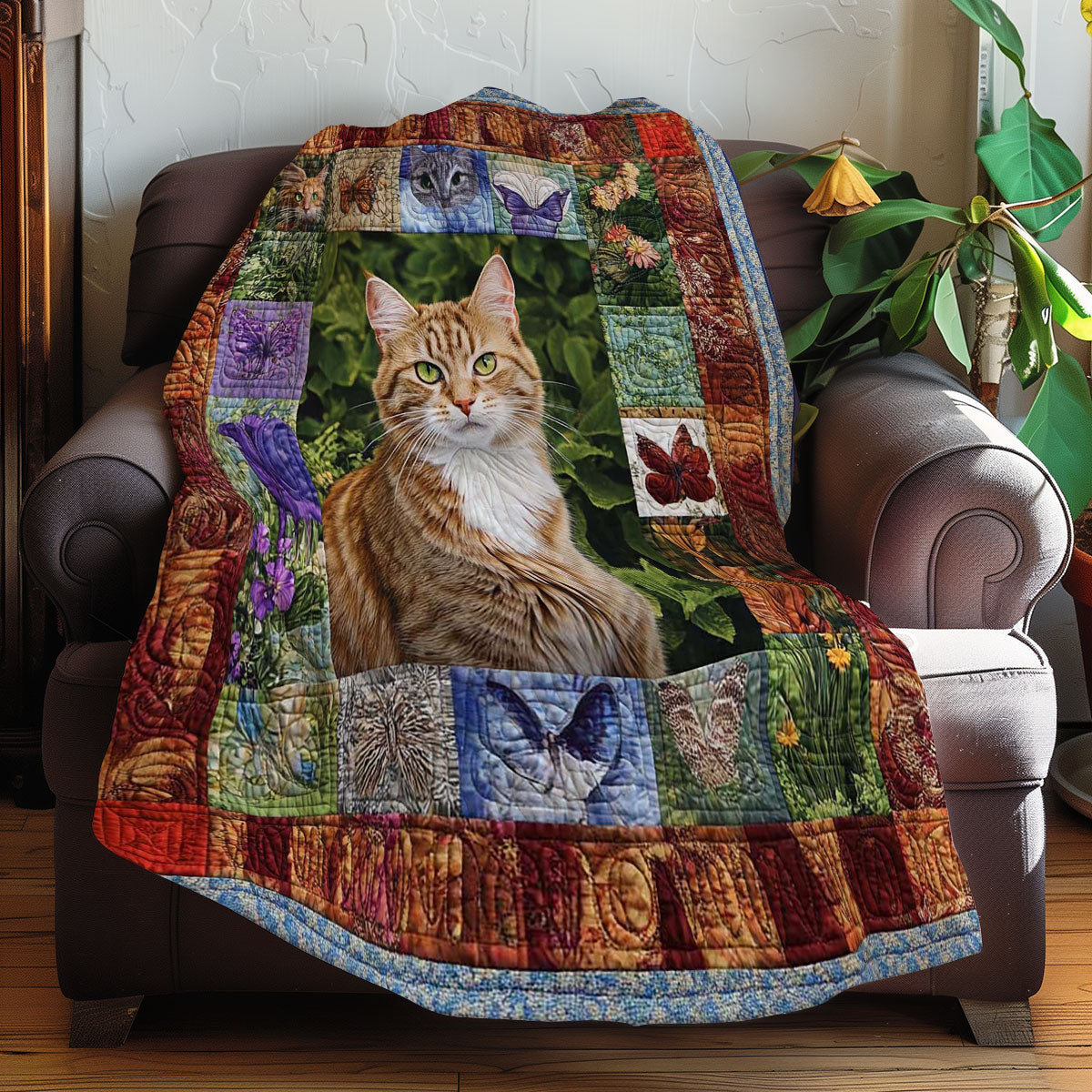 Cat And Flowers WN0608122CL Quilt