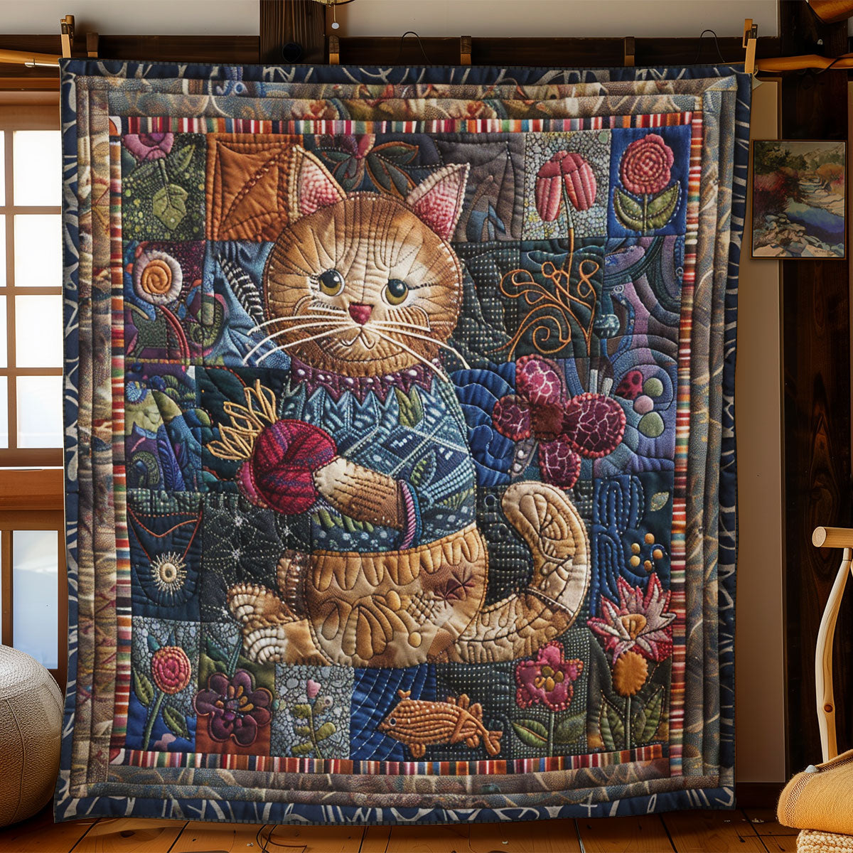 Cat Playing Yarn SR1908052CL Quilt