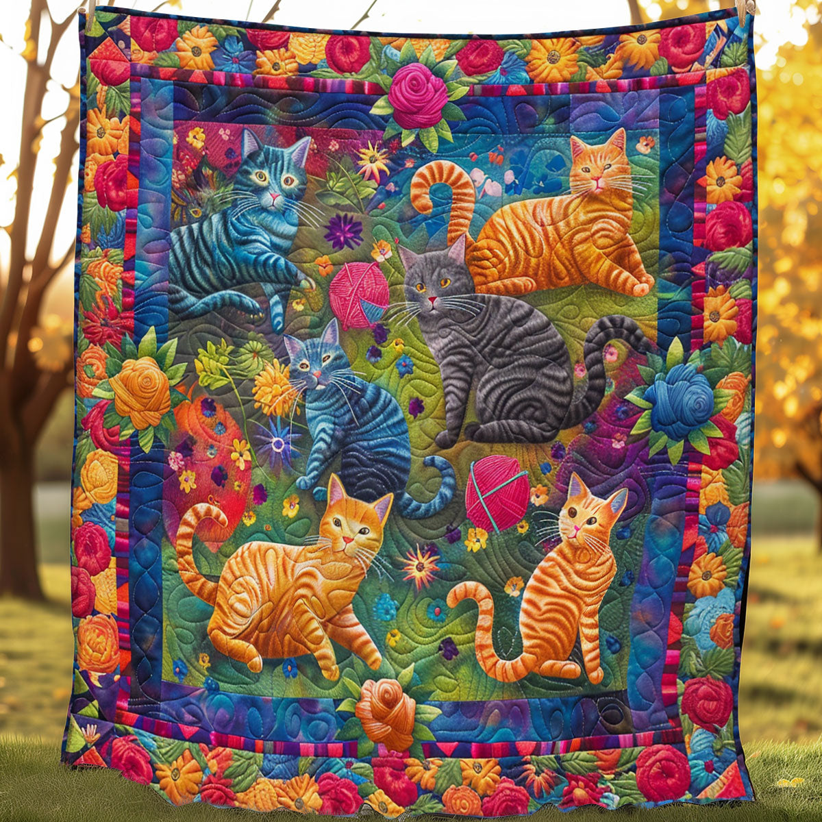 Cat With Yarn SR1308005CL Quilt