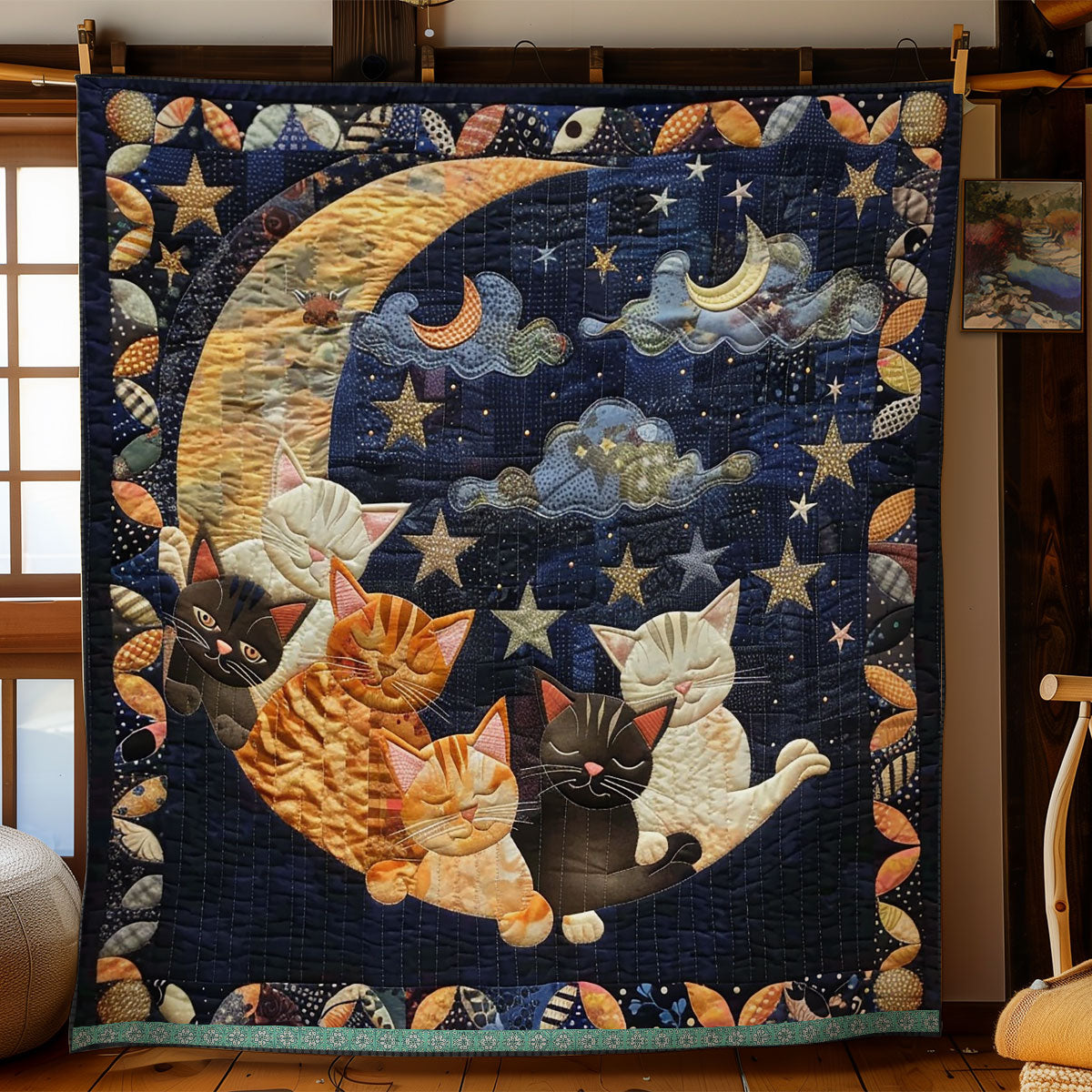Cats’ Dreamy Crescent WN0909099CL Quilt