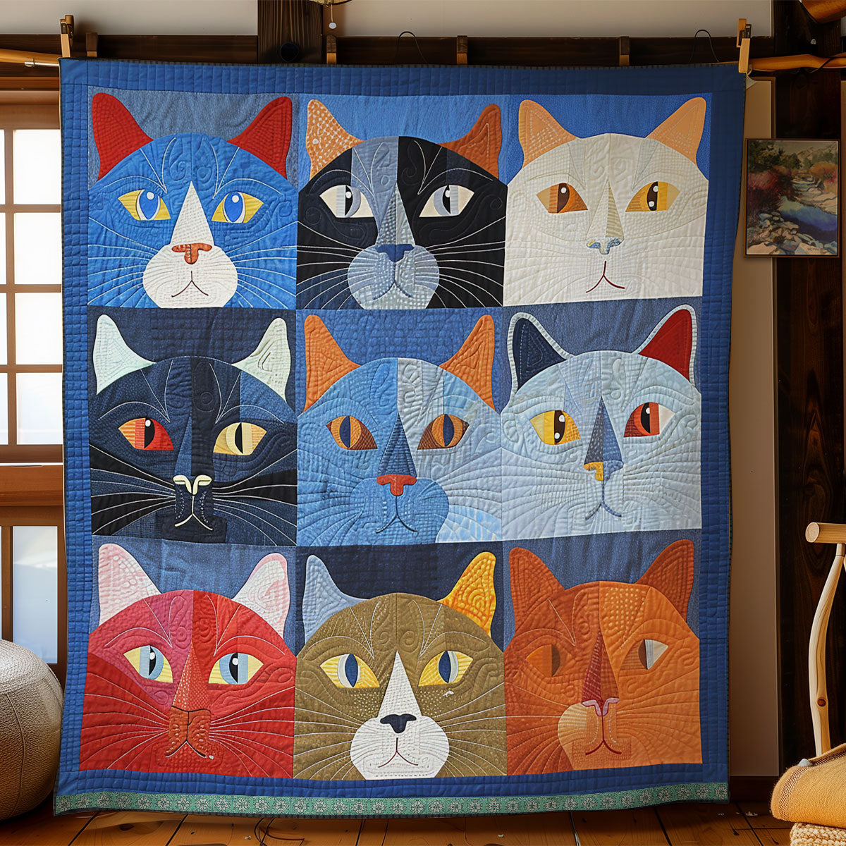 Cats' Sharp Gaze WN0909090CL Quilt