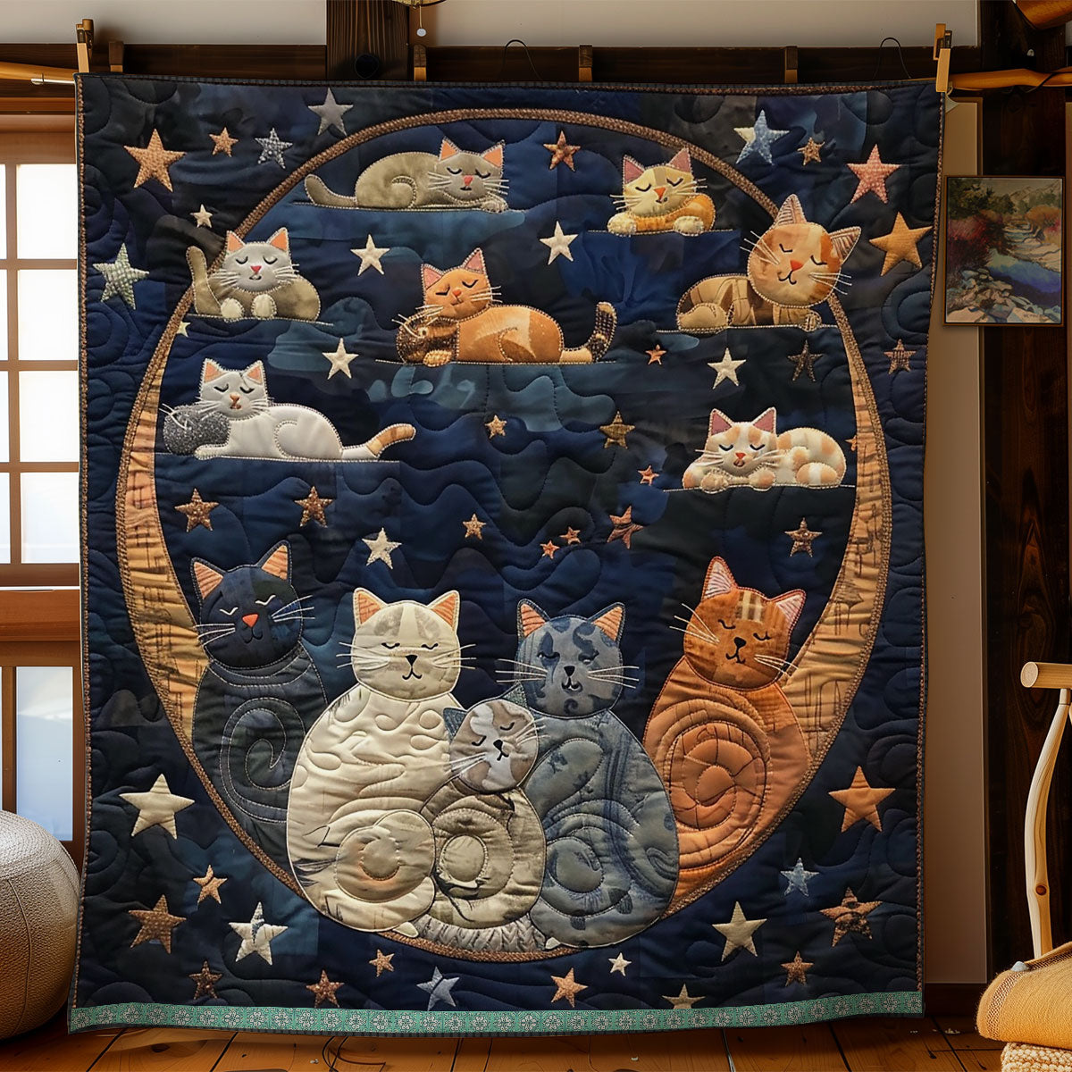 Celestial Cats’ Sleep WN0909097CL Quilt