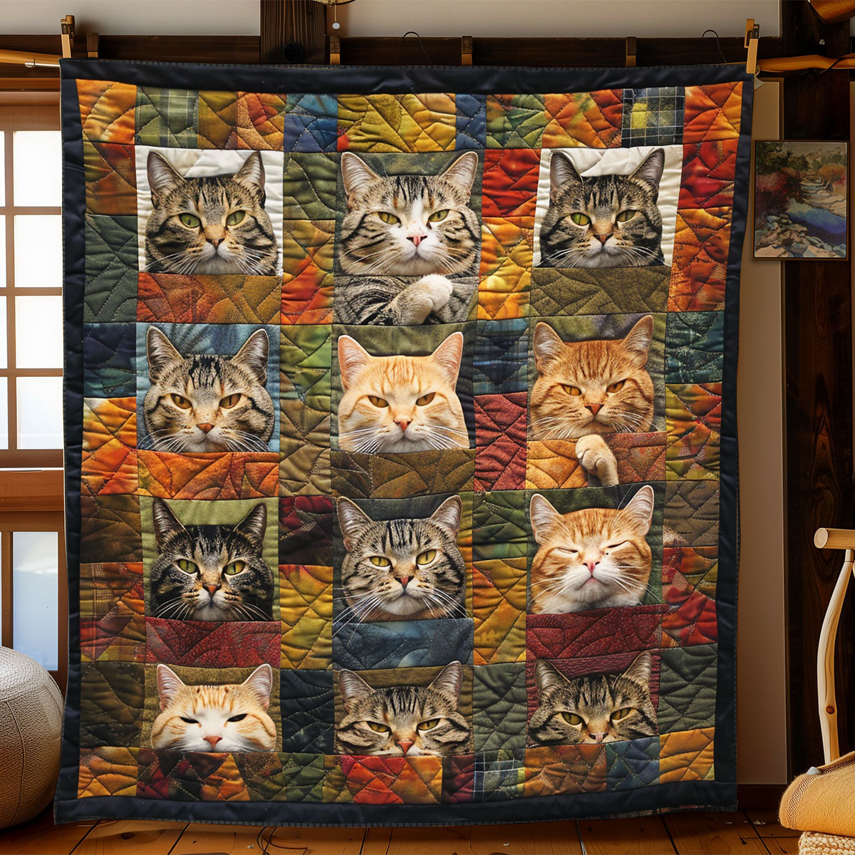 Cheerful Cats Wrap WN2208024CL Quilt