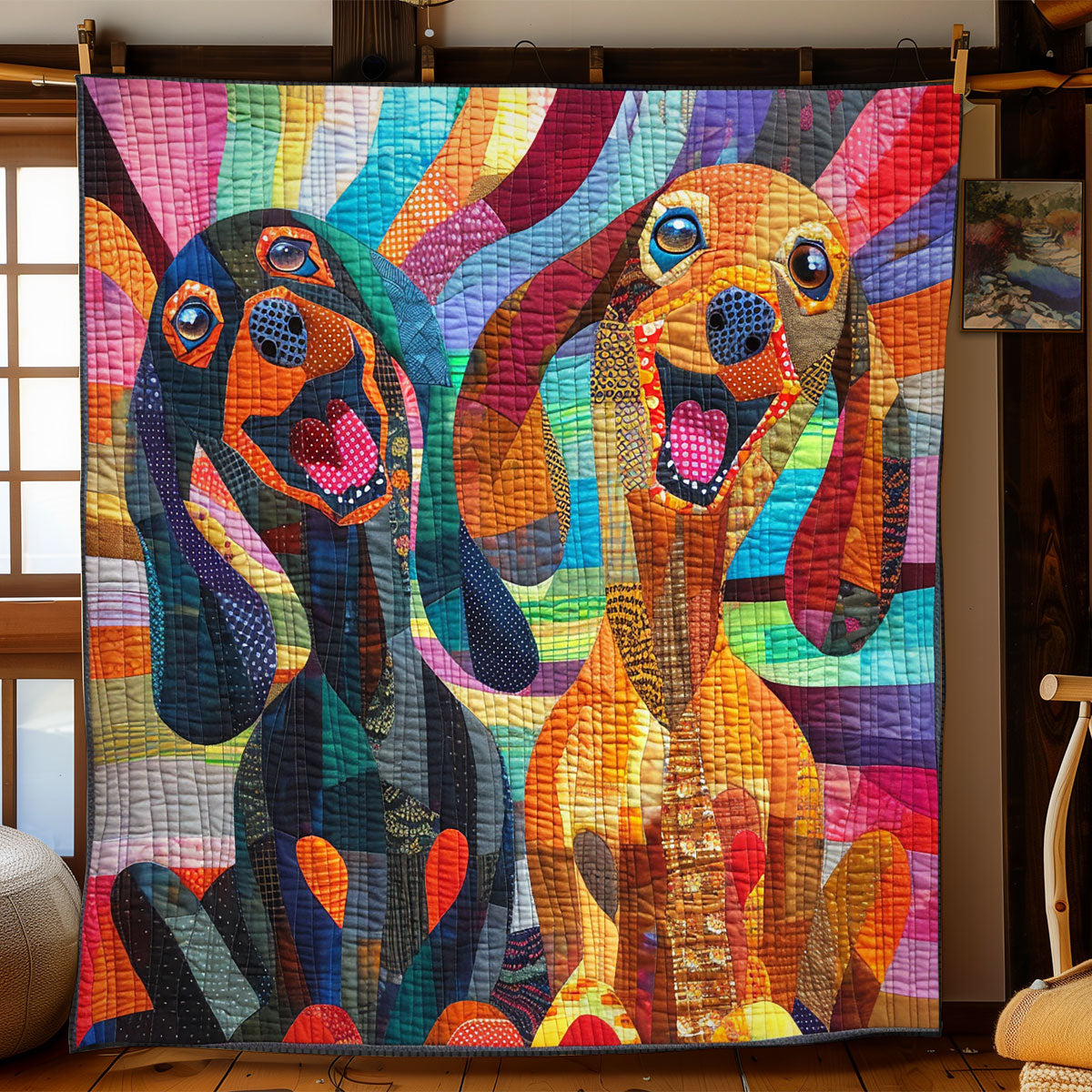 Cheerful Dachshund WN2208063CL Quilt