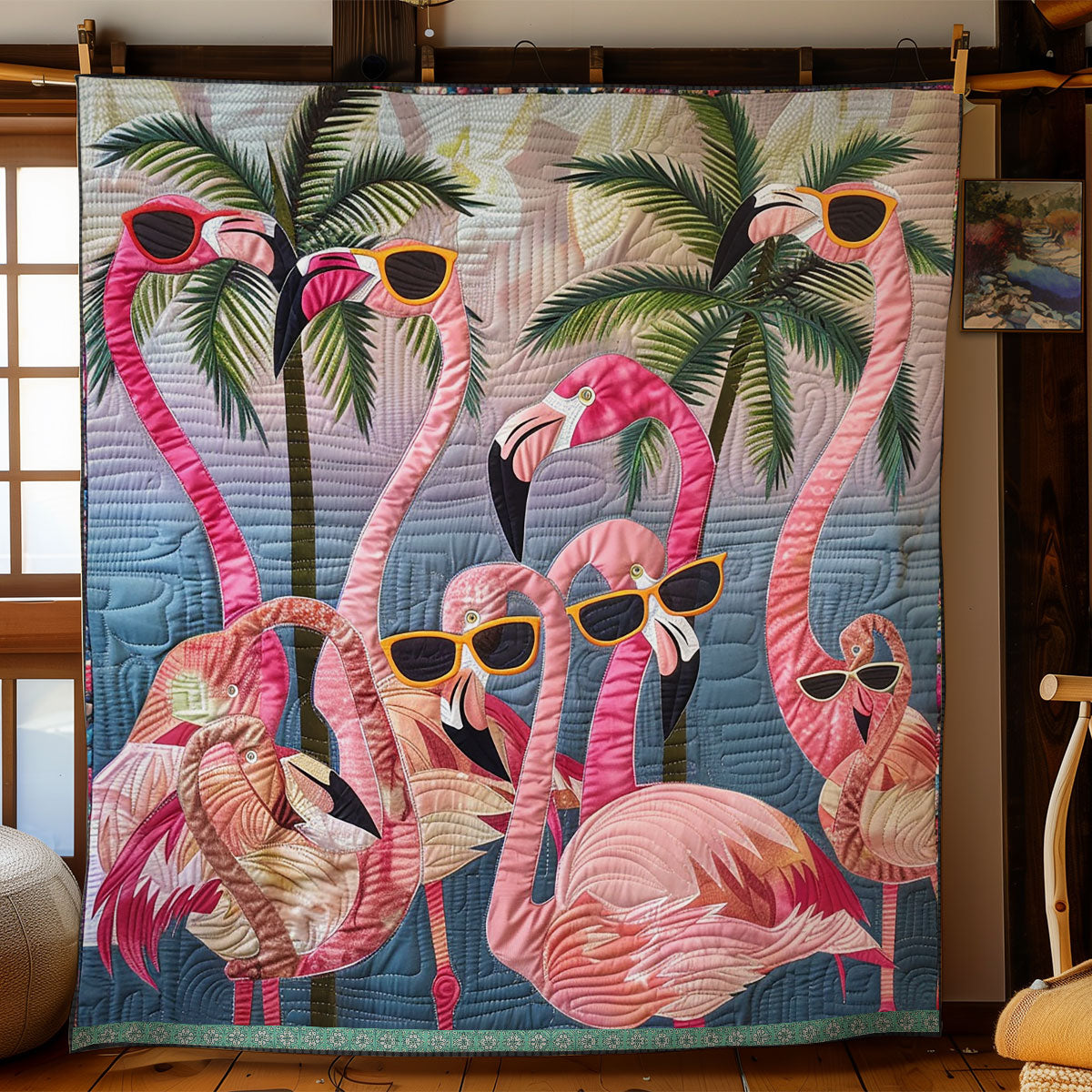 Chic Flamingo Vibes WN0909039CL Quilt